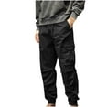 thumbnail image 1 of Pantalones largos de moda para hombre, casuales, de color sólido, con bolsillos y cremallera, cintura elástica, de poliéster., 1 of 7