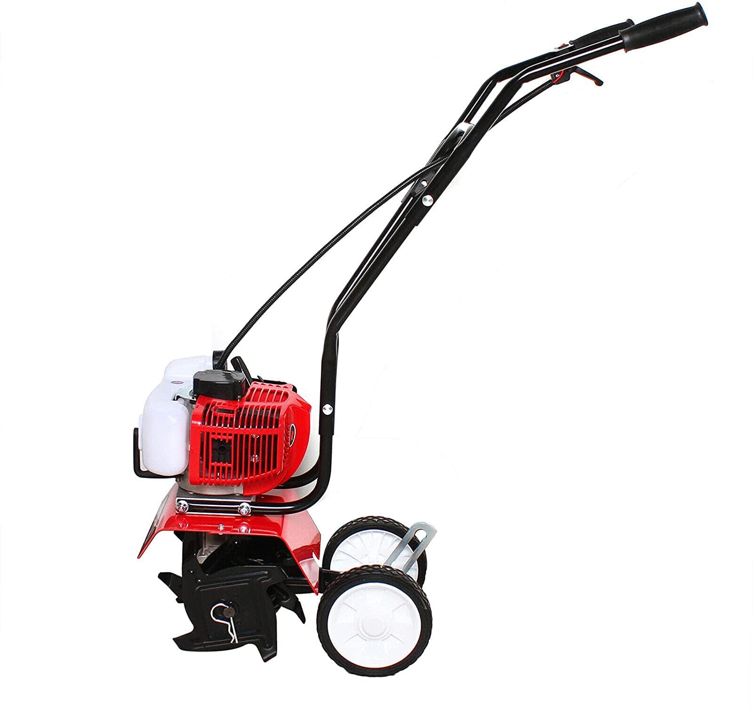 YIYIBYUS Mini Tiller Cultivator 52CC 2 Stroke 2HP Petrol Power Tiller Rototiller Lawn Machine for Garden Lawn,Digging,Soil Cultivation and Weed Removal 