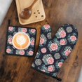 thumbnail image 6 of Pioneer Flower Floral Print Pattern 1-Pack Oven Mitts Set, Heat Resistant Kitchen Gloves, 7.7" X 12", 6 of 6