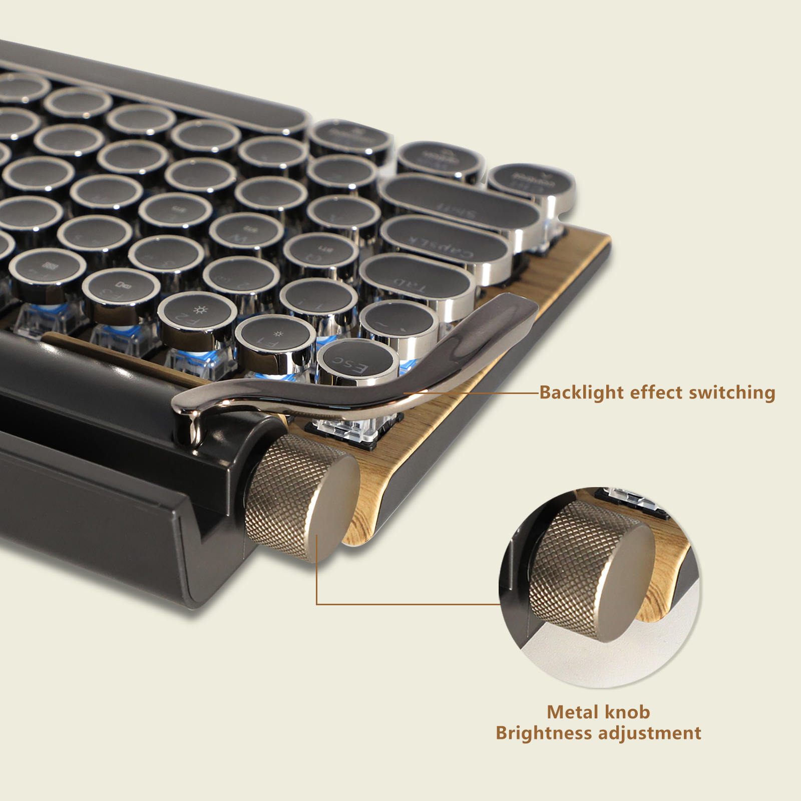 ITIGOITIE 83-Key Retro Mechanical Typewriter Keyboard photo 3