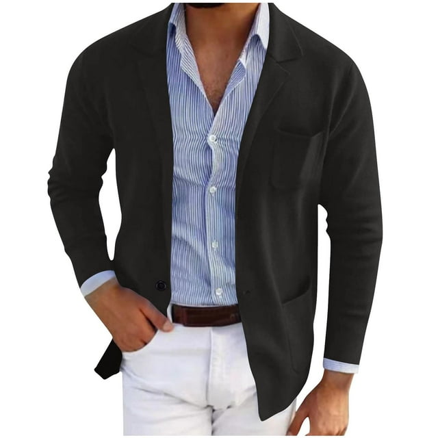 Veste Blazer Décontractée Ajustée pour Homme Wo-Fusoul, Manteau d'Extérieur à Multiples Poches avec Col Rabattu, Veste de Mode en Polyester à Manches Longues pour un Usage Quotidien