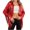 Red, variant on Plus Size Women's Sequined Tassel Jacket V Neck Shimmer Cardigan for Evening Parties, Concerts, Date Nights, and Festive Street Style