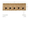 thumbnail image 2 of VHC Brands Burlap Natural with Black Stars 3 PC Curtain Set (1 Valance 16x72 and 2 Tier 36x36), 2 of 5