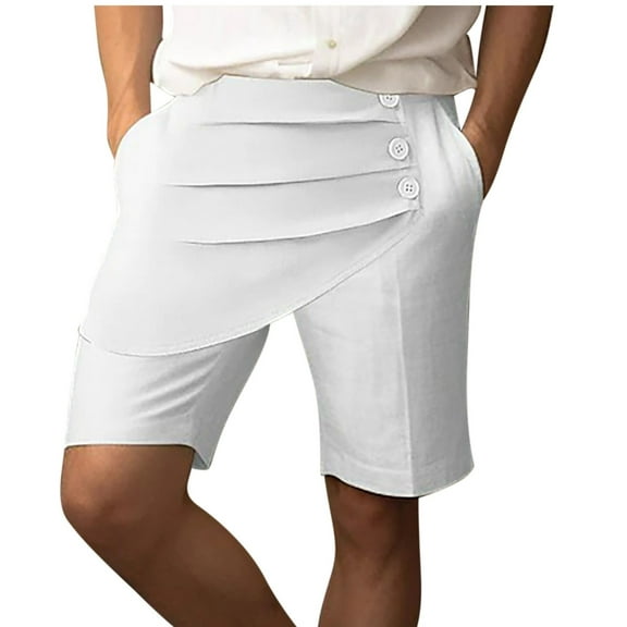 JIUKE Mens Shorts Summer Beach Straight Leg Shorts Solid Color Breathable Soft Casual Daily Vacation Shorts