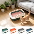thumbnail image 7 of Plastic Cat Litter Box,12.2x8.3x6.3 Inch Open Top High-Sides Litter Pan Including Scoop,Large Odor-Free Low Entrance for Senior & All Cats,Orange, 7 of 7