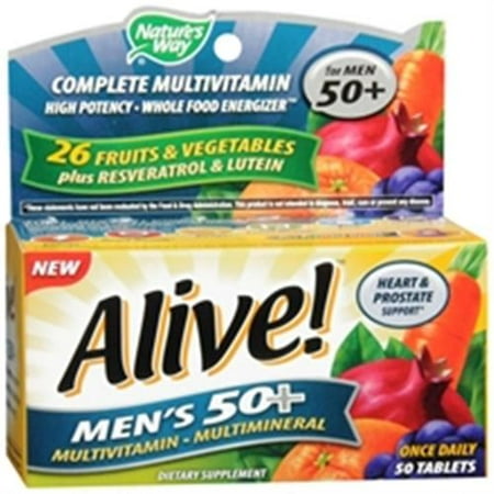 ALIVE! Way Nature Une fois par jour 50+ Suractivé hommes multivitamines 50 de ea (Pack de 6)