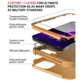 thumbnail image 6 of Diverbox for iPhone 13 Pro Case [Shockproof] [Dropproof] [Tempered Glass Screen + Camera Lens Protector],Heavy Duty Protection Phone Case Cover for Apple iPhone 13 Pro (Yellow), 6 of 7