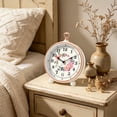 thumbnail image 6 of Vintage Floral Alarm Clock, Silent Non Ticking Small Desk Clock With Handle, For Bedroom, Office And Modern Home Interior Decor, 6 of 6