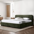 thumbnail image 2 of Omax Decor Chloe Upholstered Platform King Bed in Moss Green Fabric, 2 of 9