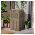 thumbnail image 6 of 30 Gallon Trash Can, Outdoor Waterproof Garbage Can with Lid - Resin Patio Waste Bin for Deck, Garden, Backyard (Brown), 6 of 7