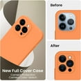 thumbnail image 3 of for iPhone 13 Pro Case, Silicone Upgraded [Camera Protection] Phone Case with [2 Screen Protectors], Soft Anti-Scratch Microfiber Lining Inside, 6.1 inch, Kumquat, 3 of 12