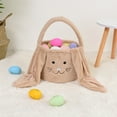 thumbnail image 6 of Easter Egg Hunting Basket, Brown Plush Easter Bunny Basket, Long Ear Easter Buckets, Bunny Rabbit Easter Tote Bags for Easter Decorations Candy Gifts Storage, 6 of 7