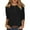 Black, variant on Bibifish Womens T-Shirts Basic 3/4 Sleeve Crewneck With Botton Tee Tops Fall Cozy Solid Color Fashion Sports Workout Pullover Tops