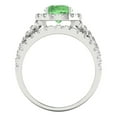 thumbnail image 4 of Clara Pucci 18K White Gold 1.795 Simulated Green Diamond Engraveable Engagement Ring + Wedding Band Set, 4 of 7