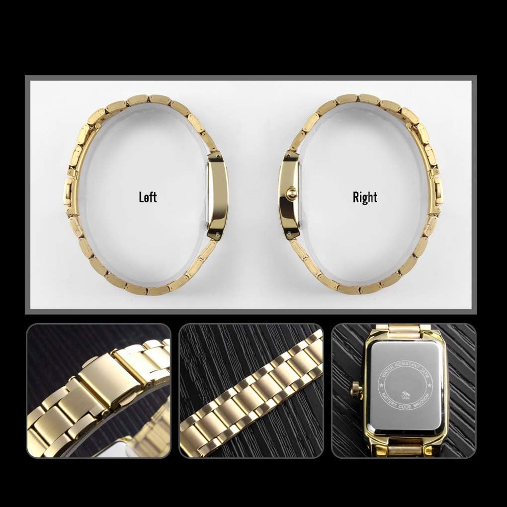 Square Watches for Women, Women's Wristwatches, Ladies Waterproof Stainless Steel Analog Small Dainty Gold Watch for Women