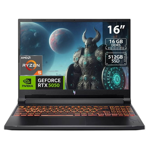 Laptop Gamer Acer Nitro V16: AMD Ryzen 5 240, RAM 16GB DDR5, SSD 512GB, Pantalla 16", RTX 5050, Windows 11 Home