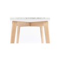 thumbnail image 3 of Bianco Collection Gavia 19.5" Marble Side Table in White and Oak, 3 of 5