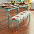thumbnail image 2 of The Pioneer Woman Callie Vintage Floral Dining Bench Made With Solid Wood Frame, Teal, 2 of 9