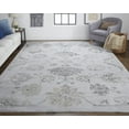 thumbnail image 6 of HomeRoots 514288 12 x 15 ft. Silver & Black Floral Power Loom Distressed Rectangle Area Rug, 6 of 8