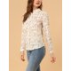 thumbnail image 5 of Camisa de mujer de botones INSPIRE CHIC con estampado floral, de manga larga, cuello puntiagudo, top de oficina XL blanco, 5 of 8