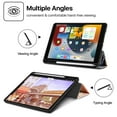 thumbnail image 3 of TNP Products Case for iPad 8 / 8th 2020 Gen, iPad 7 / 7th 2019 Generation Cover with Pencil Holder - 10.2 Inch Slim Soft TPU Trifold Stand PU Leather Folio Protective Sleeve Smart Auto Sleep Wake - Great Wave, 3 of 7