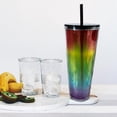 thumbnail image 4 of Botella multipropósito de color gradual de regalo portátil Sippy Cup para fiestas Living Multicolor Sunnimix Botella de paja de doble capa, 4 of 8