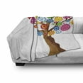 thumbnail image 3 of Floral Soft Flannel Fleece Throw Blanket, Spring Flower Tree Flourishing Vibrant Blossoms Foliage Petals Kids Summer Print, Cozy Plush for Indoor and Outdoor Use, 50" x 60", Multicolor, by Ambesonne, 3 of 6