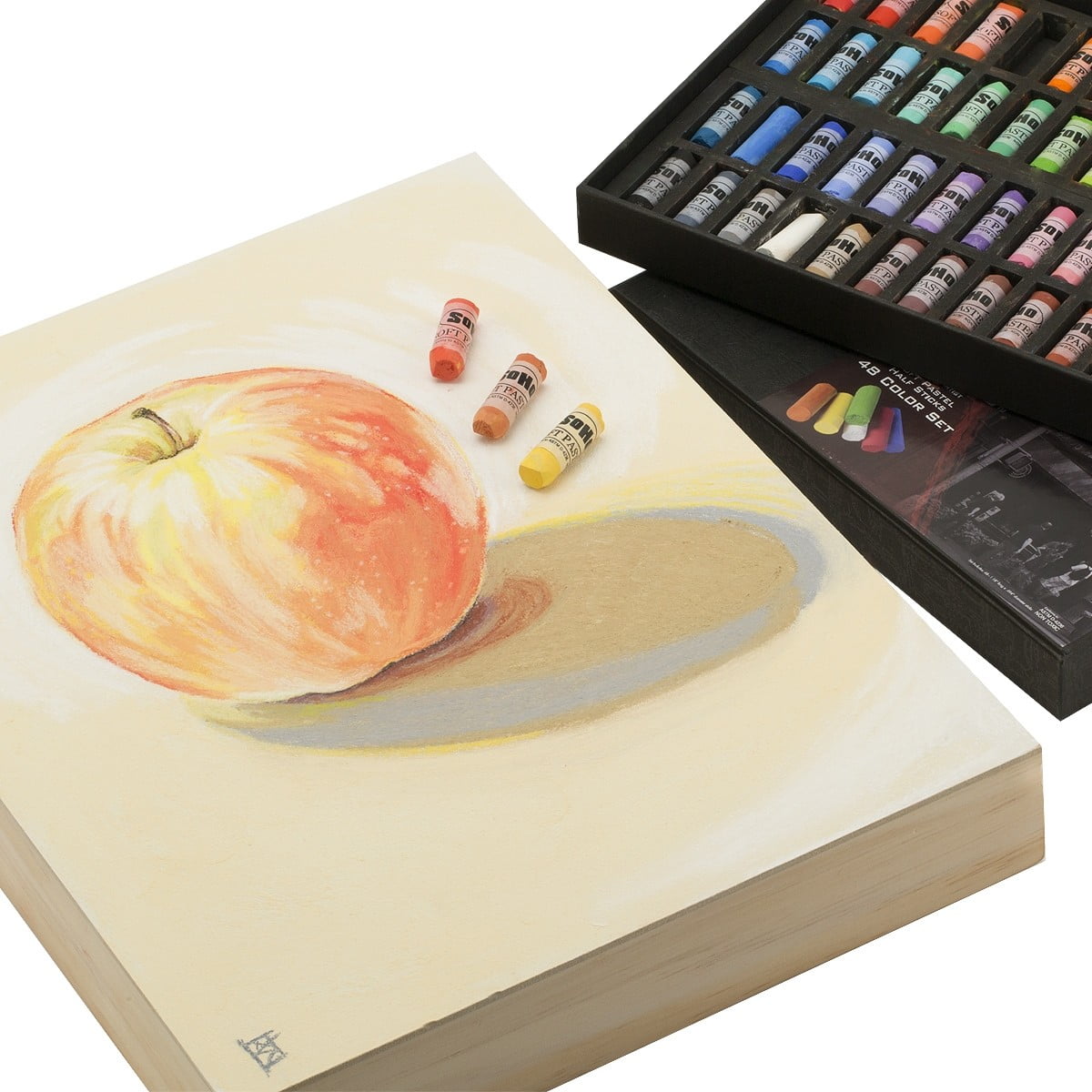 SoHo Urban Artist Soft Pastels Set of 48 Unique, Vibrant Colors - Half Stick 1.3" Long, Soft Pastels for Artists, Velvety Texture, Lightfast, Perfect for Layering & Blending