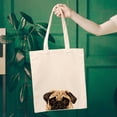 thumbnail image 4 of WIRESTER 14.17 x 12.2 inches Cotton Tote Bag Reusable Grocery Shopping Cloth Bags - Animal Pug Puppy Dog, 4 of 6