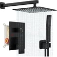 thumbnail image 5 of Shower System  Shower Faucet Set Bathroom Square Rain Shower Head and Handle Set  Wall Mounted Shower Fixtures With Shower Valve and Trim Kit  Matte, 5 of 5
