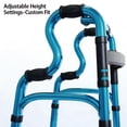 thumbnail image 3 of Flexmojoint Walking aids for medical purposes,Stepped Handrail Walker Wheels - Aluminum Foldable Walkers for Seniors, 8-Level Height Adjustable Walkers for Elderly Blue, 3 of 6