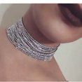 thumbnail image 1 of Gargantilla de cadena de múltiples capas con diamantes de imitación y cristales, collar llamativo, joyería de boda para mujeres y niñas, 1 of 5