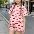 thumbnail image 3 of Iyufng Girls Outfit Sets 2 Pieces, Summer Printed Casual T-Shirt and Shorts Sets, 3 of 6