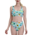 thumbnail image 2 of Picia World Travel1 Women's High Waisted Bikini Scoop Neck Swimsuit Two Pieces Bathing Suit-Large, 2 of 8
