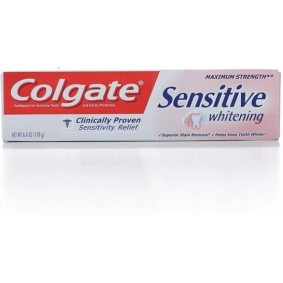 Colgate Sensitive Maximum Strength Whitening Toothpaste 6 oz (Pack of 3)