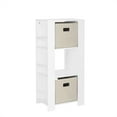 thumbnail image 2 of RiverRidge Kids Bookshelf Toy Organizer Tower with 3 Cubbies 6 Bookracks and 2 Taupe Bins, 2 of 8