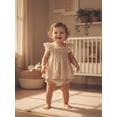 thumbnail image 6 of BemeyourBBs Infant Baby Girls Summer Clothes Plaid Gingham 2 Pieces Smocked Outfit Fly Short Sleeve Camisole Tank Vest Top with Elastic Waist Shorts Set, 6 of 9
