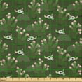 thumbnail image 2 of Ambesonne Floral Fabric by the Yard Microfiber, Cactus with Flower and Skull, 10 Yards, Evergreen Sage Green, 2 of 4