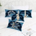 thumbnail image 5 of Nautical Coastal Lumbar Pillow Covers 12x20 Inch Set of 4 Navy Blue Wood Board Seahorse Rudder Anchor Pillow Cases Summer Ocean Themed Cushion Cover for Home Couch Sofa Patio, 5 of 5