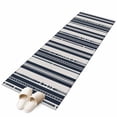 thumbnail image 2 of 2'x6' Rug Runners for Hallways Kitchen, Navy Blue Geometric Non Slip Entryway Beside Floor Carpet Runner, Modern Stripes Art Farmhouse Washable Laundry Room Bedroom Throw Rugs Mat for Family Pet, 2 of 8