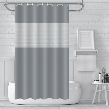 Japceit Splicing EVA Shower Curtain Waterproof Bathroom Curtain with Hooks No Punch Needed Thickened PEVA Liner for Home Bath and Decor Japceit Splicing EVA Shower Curtain Waterproof Bathroom Curtain with Hooks No Punch Needed Thickened PEVA Liner for Home Bath and Decor