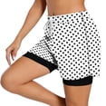 thumbnail image 4 of SAWOBUUN Women Polka Dot Running Shorts High Waist Athletic Casual Loose Elastic Drawstring Shorts with Lining, 4 of 6