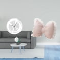 thumbnail image 2 of Reloj de pared decorativo con lazo y almohada, reloj de pared de acrílico, funda de almohada de PP suave, cojín con lazo, adorno adecuado para baño, d, 2 of 8