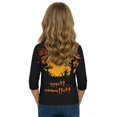 thumbnail image 5 of YOUYEDIAN Halloween 3/4 Sleeve Shirt for Girls Cute Pattern Crew Neck Pullover Top, 5 of 5