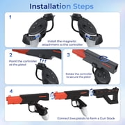 3-in-1 Magnetic Gunstock for Meta Quest 3S/Quest 3, Magnetic VR Accessories for Oculus Quest 3, Controller Grips with Shoulder Straps for Enhance Control Feel, Realistic FPS Gaming Experience, Black