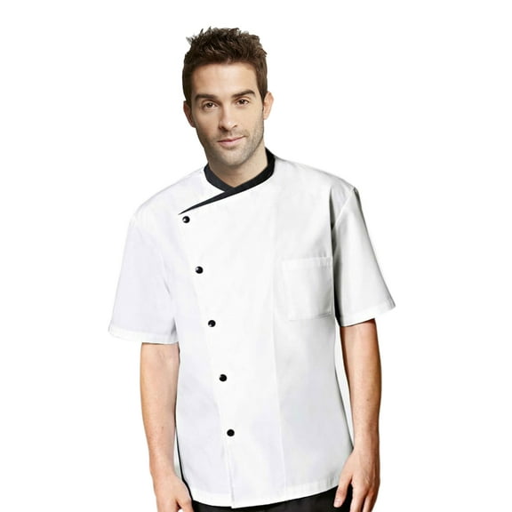 Short Sleeves Kitchen Chef Jacket for Men Women Coat Uniform Costume for Food Service Caterers and Culinary Professional