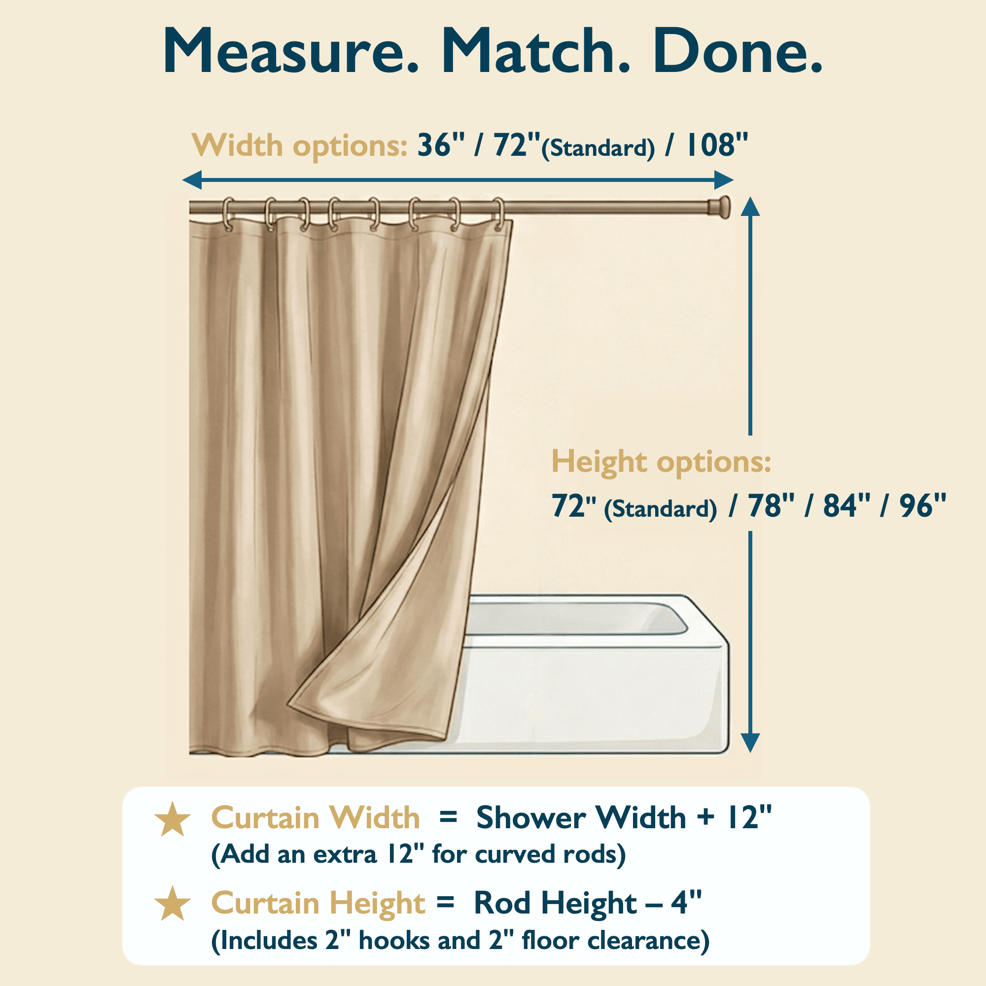 ComfiTime Shower Curtain/Liner with Hooks – 2-in-1 Mold/Mildew-Resistant, Weighted-Hem Fabric Bathroom Curtain, Water-Repellent TPU Coating, Machine-Washable, Fade-Resistant, Blush Pink, 72*96