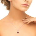 thumbnail image 3 of Mauli Jewels Engagement Necklace for Women 2.6Ct Ttw Unique Oval Shape Gemstone And Diamond Pendant With 18'' Box Chain Prong-Setting 10K Rose Gold|Silver Chain, 3 of 7