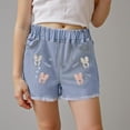 thumbnail image 2 of Akiihool Kids Denim Shorts Girl's Jean Shorts Mid Waist Straight Leg Denim Shorts (White,11-12 Years), 2 of 5