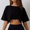 thumbnail image 3 of Camiseta de Yoga para mujer, bata holgada, Top deportivo para ejercicio, gimnasio, adiestramiento al aire libre, camiseta deportiva de manga corta para Yoga, Top para mujer, 3 of 4